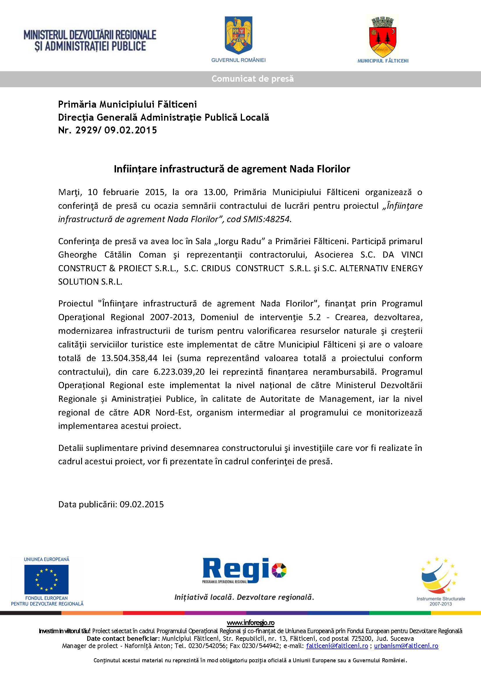 Comunicat de presa - conferinta